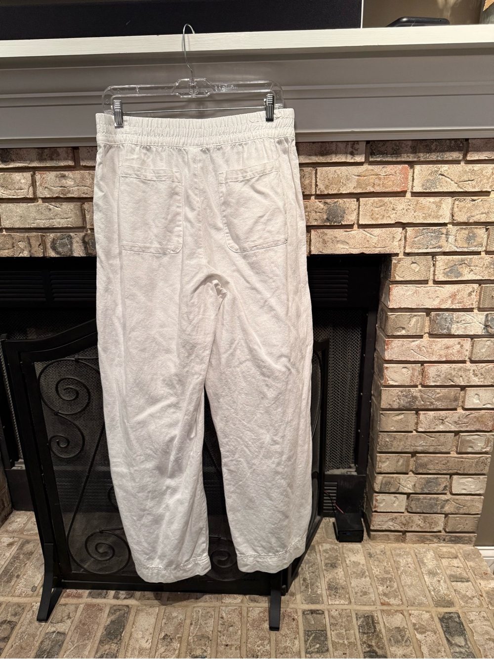 Old Navy wide leg linen pants, white, size Medium, EUC - Picture 3 of 3
